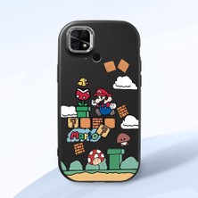 HONTINGA Redmi 10C ile Uyumlu Kılıfı Kamera Korumalı Düşüme Önleyici Basitlik Siyah Yumuşak Silikon Telefon Kılıfı Mario Desenli K4-0181