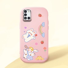 HONTINGA Samsung Galaxy A31 ile Uyumlu Kılıfı Kamera Korumalı Düşüme Önleyici Basitlik Pembe Yumuşak Silikon Telefon Kılıfı Kalp Desenli K4-0183