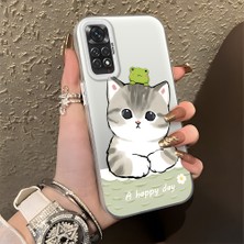 HONTINGA Xiaomi Redmi Note 11S ile Uyumlu Kılıfı Silikon Kenar Sert Arka Düşüme Önleyici Basitlik Anti Düşme Kamera Korumali Kedi Desen Telefon Kılıfı Kadın ve Erkek Için Uygundur K1-0852