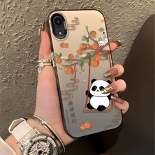 HONTINGA iPhone Xr ile Uyumlu Kılıfı Silikon Kenar Sert Arka Düşüme Önleyici Basitlik Anti Düşme Kamera Korumali Kedi Panda Telefon Kılıfı Kadın ve Erkek Için Uygundur K1-0846
