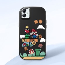 HONTINGA Samsung Galaxy A04E ile Uyumlu Kılıfı Kamera Korumalı Düşüme Önleyici Basitlik Siyah Yumuşak Silikon Telefon Kılıfı Mario Desenli K4-0181