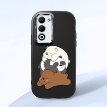 HONTINGA Oppo A5 ile Uyumlu Kılıfı Kamera Korumalı Düşüme Önleyici Basitlik Siyah Yumuşak Silikon Telefon Kılıfı Ayı Desenli K4-0225