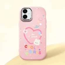 HONTINGA Samsung Galaxy A06 ile Uyumlu Kılıfı Kamera Korumalı Düşüme Önleyici Basitlik Pembe Yumuşak Silikon Telefon Kılıfı Kalp Desenli K4-0226