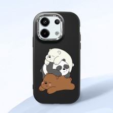 HONTINGA Poco X6 5g ile Uyumlu Kılıfı Kamera Korumalı Düşüme Önleyici Basitlik Siyah Yumuşak Silikon Telefon Kılıfı Ayı Desenli K4-0225