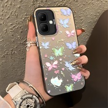 HONTINGA Infinix Smart 10 ile Uyumlu Kılıfı Silikon Kenar Sert Arka Düşüme Önleyici Basitlik Anti Düşme Kamera Korumali Küçük Kelebek Desen Telefon Kılıfı Kadın ve Erkek Için Uygundur K1-0851