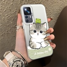 HONTINGA Xiaomi Mi 12T Pro ile Uyumlu Kılıfı Silikon Kenar Sert Arka Düşüme Önleyici Basitlik Anti Düşme Kamera Korumali Kedi Desen Telefon Kılıfı Kadın ve Erkek Için Uygundur K1-0852