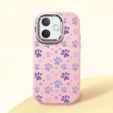 HONTINGA Oppo A5 Pro 5g ile Uyumlu Kılıfı Kamera Korumalı Düşüme Önleyici Basitlik Pembe Yumuşak Silikon Telefon Kılıfı Kedi Desenli K4-0184