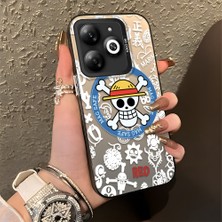 HONTINGA Infinix Smart 8 ile Uyumlu Kılıfı Silikon Kenar Sert Arka Düşüme Önleyici Basitlik Anti Düşme Kamera Korumali One Piece Desen Telefon Kılıfı Kadın ve Erkek Için Uygundur K1-0843