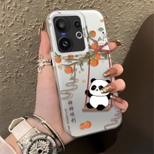 HONTINGA Vivo X200 Fe ile Uyumlu Kılıfı Silikon Kenar Sert Arka Düşüme Önleyici Basitlik Anti Düşme Kamera Korumali Kedi Panda Telefon Kılıfı Kadın ve Erkek Için Uygundur K1-0846