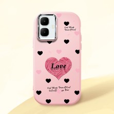 HONTINGA Infinix Smart 10 ile Uyumlu Kılıfı Kamera Korumalı Düşüme Önleyici Basitlik Pembe Yumuşak Silikon Telefon Kılıfı Kalp Desenli K4-0228