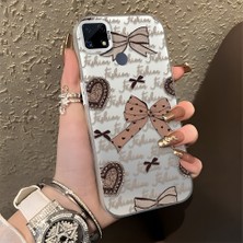 HONTINGA Realme C25 ile Uyumlu Kılıfı Silikon Kenar Sert Arka Düşüme Önleyici Basitlik Anti Düşme Kamera Korumali Fiyonk Desen Telefon Kılıfı Kadın ve Erkek Için Uygundur K1-0844