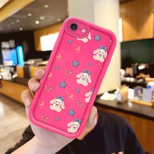 HONTINGA iPhone Se 2022 ile Uyumlu Kılıfı Düşüme Önleyici Basitlik Anti Düşme Kamera Korumali Şirin Ay Desen Gül Kırmızı Yumuşak Silikon Telefon Kılıfı Kadın ve Erkek Için Uygundur K8-0099