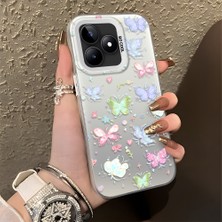 HONTINGA Realme Note 50 ile Uyumlu Kılıfı Silikon Kenar Sert Arka Düşüme Önleyici Basitlik Anti Düşme Kamera Korumali Küçük Kelebek Desen Telefon Kılıfı Kadın ve Erkek Için Uygundur K1-0851