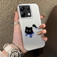 HONTINGA Poco X6 5g ile Uyumlu Kılıfı Silikon Kenar Sert Arka Düşüme Önleyici Basitlik Anti Düşme Kamera Korumali Kedi Desen Telefon Kılıfı Kadın ve Erkek Için Uygundur K1-0845