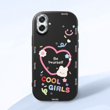 HONTINGA Samsung Galaxy A07 ile Uyumlu Kılıfı Kamera Korumalı Düşüme Önleyici Basitlik Siyah Yumuşak Silikon Telefon Kılıfı Kalp Desenli K4-0226