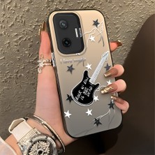 HONTINGA Poco F7 5g ile Uyumlu Kılıfı Silikon Kenar Sert Arka Düşüme Önleyici Basitlik Anti Düşme Kamera Korumali Gitar Desen Telefon Kılıfı Kadın ve Erkek Için Uygundur K1-0849