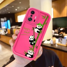 HONTINGA Xiaomi Mi 11T Pro ile Uyumlu Kılıfı Düşüme Önleyici Basitlik Anti Düşme Kamera Korumali Şirin Panda Desen Gül Kırmızı Yumuşak Silikon Telefon Kılıfı Kadın ve Erkek Için Uygundur K8-0085