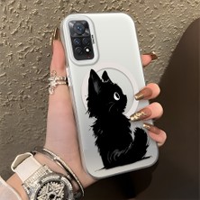HONTINGA Xiaomi Redmi Note 11 Pro 4g ile Uyumlu Kılıfı Silikon Kenar Sert Arka Düşüme Önleyici Basitlik Anti Düşme Kamera Korumali Kedi Desen Telefon Kılıfı Kadın ve Erkek Için Uygundur K1-0850