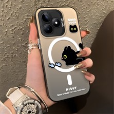 HONTINGA Realme C53 ile Uyumlu Kılıfı Silikon Kenar Sert Arka Düşüme Önleyici Basitlik Anti Düşme Kamera Korumali Yaratıcı Desen Telefon Kılıfı Kadın ve Erkek Için Uygundur K1-0848