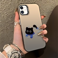 HONTINGA iPhone 12 Mini ile Uyumlu Kılıfı Silikon Kenar Sert Arka Düşüme Önleyici Basitlik Anti Düşme Kamera Korumali Kedi Desen Telefon Kılıfı Kadın ve Erkek Için Uygundur K1-0845