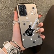 HONTINGA Xiaomi Redmi Note 10S ile Uyumlu Kılıfı Silikon Kenar Sert Arka Düşüme Önleyici Basitlik Anti Düşme Kamera Korumali Gitar Desen Telefon Kılıfı Kadın ve Erkek Için Uygundur K1-0849