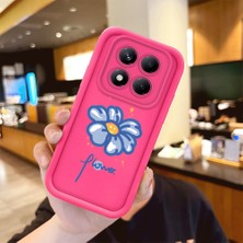 HONTINGA Redmi Note 14 Pro Plus ile Uyumlu Kılıfı Düşüme Önleyici Basitlik Anti Düşme Kamera Korumali Şirin Çiçek Desen Gül Kırmızı Yumuşak Silikon Telefon Kılıfı Kadın ve Erkek Için Uygundur K8-0100