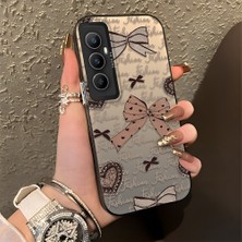 HONTINGA Realme C65 4g ile Uyumlu Kılıfı Silikon Kenar Sert Arka Düşüme Önleyici Basitlik Anti Düşme Kamera Korumali Fiyonk Desen Telefon Kılıfı Kadın ve Erkek Için Uygundur K1-0844