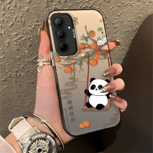 HONTINGA Samsung Galaxy A35 ile Uyumlu Kılıfı Silikon Kenar Sert Arka Düşüme Önleyici Basitlik Anti Düşme Kamera Korumali Kedi Panda Telefon Kılıfı Kadın ve Erkek Için Uygundur K1-0846