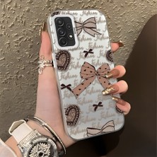 HONTINGA Samsung Galaxy A72 ile Uyumlu Kılıfı Silikon Kenar Sert Arka Düşüme Önleyici Basitlik Anti Düşme Kamera Korumali Fiyonk Desen Telefon Kılıfı Kadın ve Erkek Için Uygundur K1-0844