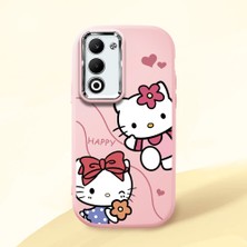 HONTINGA Oppo A5 ile Uyumlu Kılıfı Kamera Korumalı Düşüme Önleyici Basitlik Pembe Yumuşak Silikon Telefon Kılıfı Kitty Desenli K4-0224