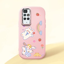 HONTINGA Redmi 10 ile Uyumlu Kılıfı Kamera Korumalı Düşüme Önleyici Basitlik Pembe Yumuşak Silikon Telefon Kılıfı Kalp Desenli K4-0183