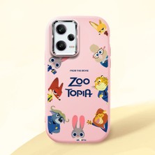 HONTINGA Poco X5 Pro 5g ile Uyumlu Kılıfı Kamera Korumalı Düşüme Önleyici Basitlik Pembe Yumuşak Silikon Telefon Kılıfı Mario Desenli K4-0181