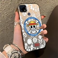 HONTINGA Realme C25 ile Uyumlu Kılıfı Silikon Kenar Sert Arka Düşüme Önleyici Basitlik Anti Düşme Kamera Korumali One Piece Desen Telefon Kılıfı Kadın ve Erkek Için Uygundur K1-0843