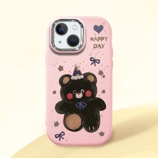 HONTINGA iPhone 13 Mini ile Uyumlu Kılıfı Kamera Korumalı Düşüme Önleyici Basitlik Pembe Yumuşak Silikon Telefon Kılıfı Hello Kitty Desenli K4-0182