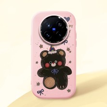 HONTINGA Vivo X200 Pro ile Uyumlu Kılıfı Kamera Korumalı Düşüme Önleyici Basitlik Pembe Yumuşak Silikon Telefon Kılıfı Hello Kitty Desenli K4-0182