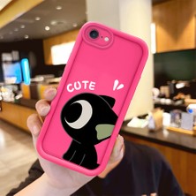 HONTINGA iPhone 8 ile Uyumlu Kılıfı Düşüme Önleyici Basitlik Anti Düşme Kamera Korumali Şirin Stitch Desen Gül Kırmızı Yumuşak Silikon Telefon Kılıfı Kadın ve Erkek Için Uygundur K8-0088