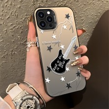 HONTINGA iPhone 12 Pro Max ile Uyumlu Kılıfı Silikon Kenar Sert Arka Düşüme Önleyici Basitlik Anti Düşme Kamera Korumali Gitar Desen Telefon Kılıfı Kadın ve Erkek Için Uygundur K1-0849