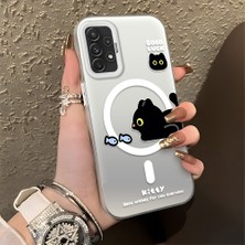 HONTINGA Samsung Galaxy A72 ile Uyumlu Kılıfı Silikon Kenar Sert Arka Düşüme Önleyici Basitlik Anti Düşme Kamera Korumali Yaratıcı Desen Telefon Kılıfı Kadın ve Erkek Için Uygundur K1-0848