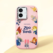 HONTINGA iPhone 16 ile Uyumlu Kılıfı Kamera Korumalı Düşüme Önleyici Basitlik Pembe Yumuşak Silikon Telefon Kılıfı Mario Desenli K4-0181