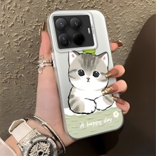 HONTINGA Xiaomi 15T Pro ile Uyumlu Kılıfı Silikon Kenar Sert Arka Düşüme Önleyici Basitlik Anti Düşme Kamera Korumali Kedi Desen Telefon Kılıfı Kadın ve Erkek Için Uygundur K1-0852