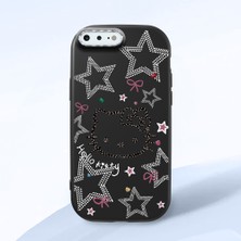 HONTINGA iPhone 7 Plus ile Uyumlu Kılıfı Kamera Korumalı Düşüme Önleyici Basitlik Siyah Yumuşak Silikon Telefon Kılıfı Hello Kitty Desenli K4-0227