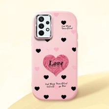 HONTINGA Samsung Galaxy A32 ile Uyumlu Kılıfı Kamera Korumalı Düşüme Önleyici Basitlik Pembe Yumuşak Silikon Telefon Kılıfı Kalp Desenli K4-0228
