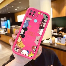HONTINGA Realme C21 ile Uyumlu Kılıfı Düşüme Önleyici Basitlik Anti Düşme Kamera Korumali Şirin Karikatür Desen Gül Kırmızı Yumuşak Silikon Telefon Kılıfı Kadın ve Erkek Için Uygundur K8-0091