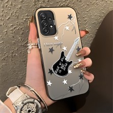 HONTINGA Samsung Galaxy A52S 5g ile Uyumlu Kılıfı Silikon Kenar Sert Arka Düşüme Önleyici Basitlik Anti Düşme Kamera Korumali Gitar Desen Telefon Kılıfı Kadın ve Erkek Için Uygundur K1-0849