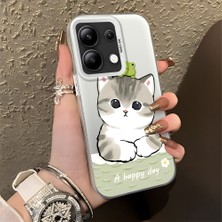 HONTINGA Xiaomi Redmi Note 13 ile Uyumlu Kılıfı Silikon Kenar Sert Arka Düşüme Önleyici Basitlik Anti Düşme Kamera Korumali Kedi Desen Telefon Kılıfı Kadın ve Erkek Için Uygundur K1-0852