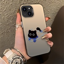 HONTINGA iPhone 13 Mini ile Uyumlu Kılıfı Silikon Kenar Sert Arka Düşüme Önleyici Basitlik Anti Düşme Kamera Korumali Kedi Desen Telefon Kılıfı Kadın ve Erkek Için Uygundur K1-0845