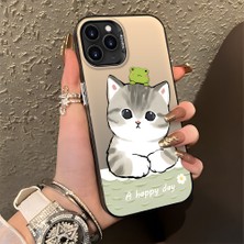 HONTINGA iPhone 11 Pro Max ile Uyumlu Kılıfı Silikon Kenar Sert Arka Düşüme Önleyici Basitlik Anti Düşme Kamera Korumali Kedi Desen Telefon Kılıfı Kadın ve Erkek Için Uygundur K1-0852