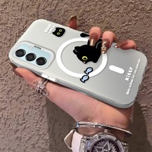 HONTINGA Samsung Galaxy M15 ile Uyumlu Kılıfı Silikon Kenar Sert Arka Düşüme Önleyici Basitlik Anti Düşme Kamera Korumali Yaratıcı Desen Telefon Kılıfı Kadın ve Erkek Için Uygundur K1-0848