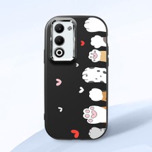 HONTINGA Oppo A5 ile Uyumlu Kılıfı Kamera Korumalı Düşüme Önleyici Basitlik Siyah Yumuşak Silikon Telefon Kılıfı Kedi Desenli K4-0184