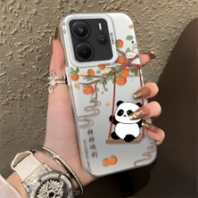 HONTINGA Xiaomi Redmi Note 14 ile Uyumlu Kılıfı Silikon Kenar Sert Arka Düşüme Önleyici Basitlik Anti Düşme Kamera Korumali Kedi Panda Telefon Kılıfı Kadın ve Erkek Için Uygundur K1-0846
